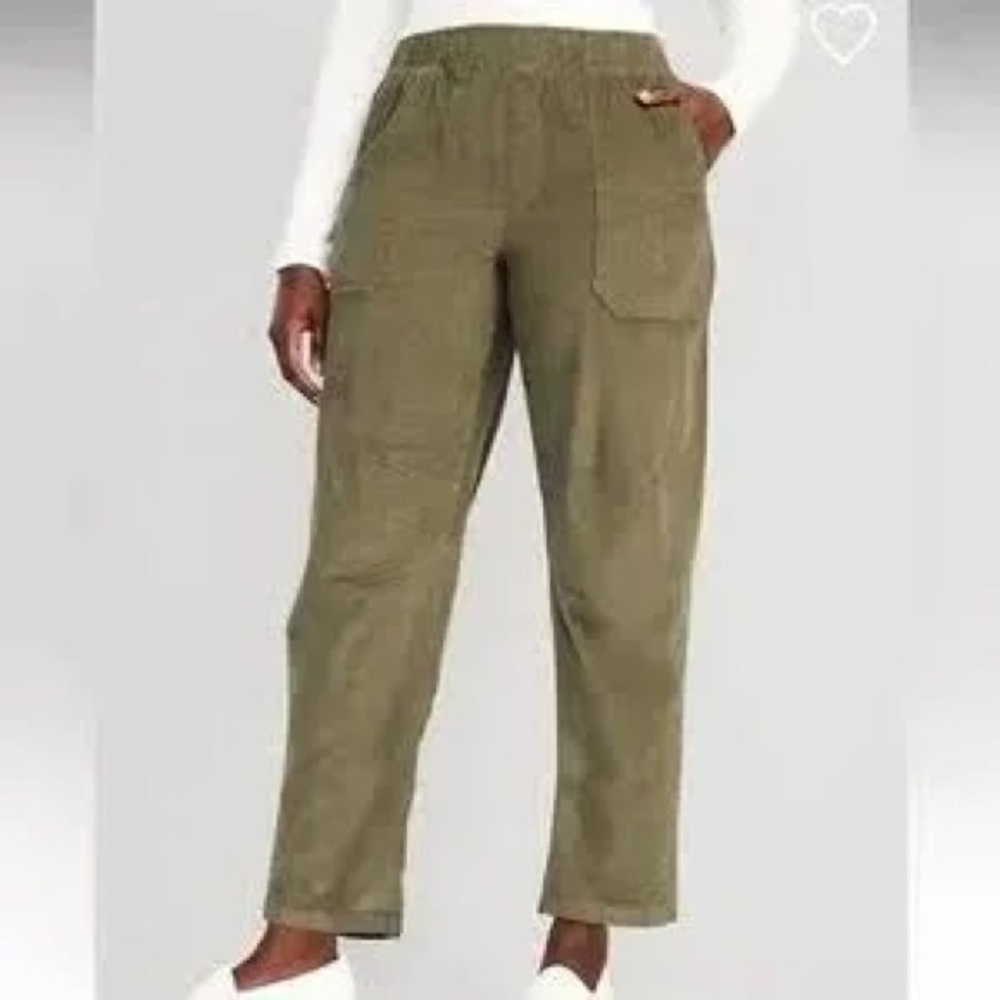 Old Navy Olive Utility Straight-Leg Pants